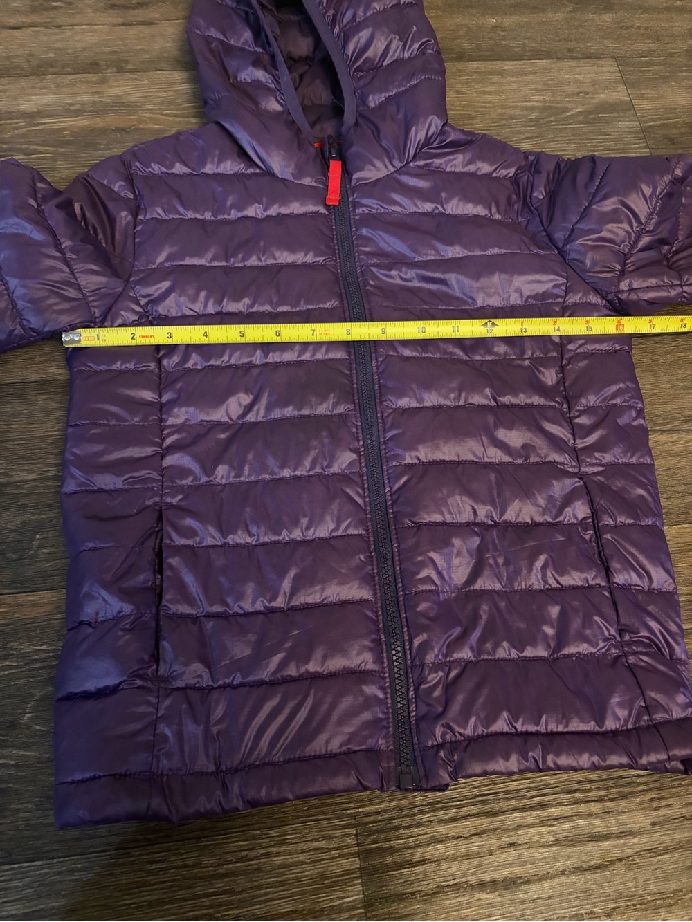 Primary Girls Lightweight Purple Outdoors Puffer Jacket Size 8-9 - Picture 3 of 7